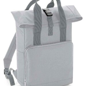 BagBase Twin Handle Roll-Top Backpack | Light Grey