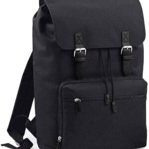 BagBase Vintage Laptop Backpack | Black/Black