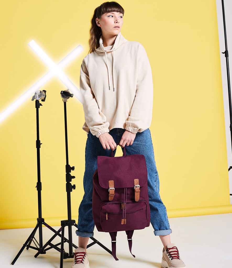 BagBase Vintage Laptop Backpack | Burgundy