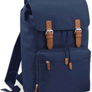 BagBase Vintage Laptop Backpack | French Navy/Brown