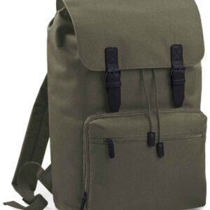 BagBase Vintage Laptop Backpack | Olive Green/Black