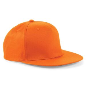 Beechfield 5 Panel Snapback Rapper Cap | Orange