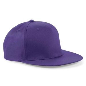 Beechfield 5 Panel Snapback Rapper Cap | Purple