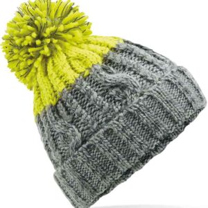 Beechfield Apres Beanie | Light Grey/Citron