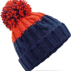 Beechfield Apres Beanie | Oxford Navy/Fire Red