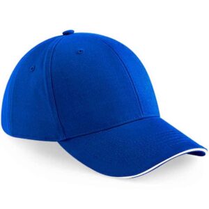 Beechfield Athleisure 6 Panel Cap | Bright Royal/White