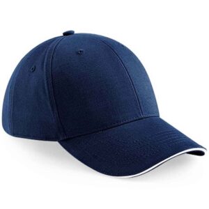 Beechfield Athleisure 6 Panel Cap | French Navy/White