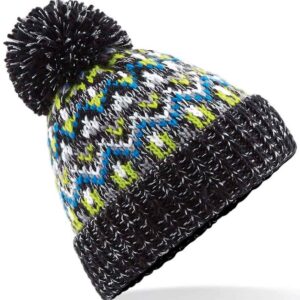 Beechfield Blizzard Bobble Beanie | Liquorice Zing