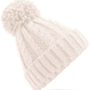 Beechfield Cable Knit Melange Beanie | Oatmeal