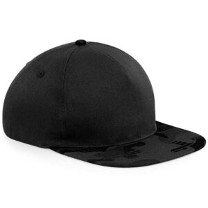 Beechfield Camo Snapback Cap | Black/Midnight Camo