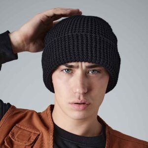 Beechfield Classic Waffle Knit Beanie | Black
