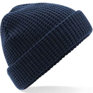 Beechfield Classic Waffle Knit Beanie | French Navy