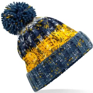Beechfield Corkscrew Pom Pom Beanie | Morning Frost