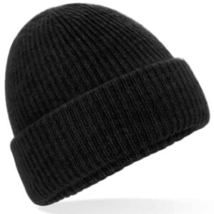 Beechfield Cosy Ribbed Beanie | Black Marl