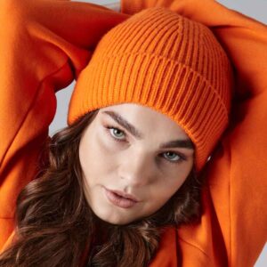 Beechfield Engineered Knit Ribbed Beanie | Orange
