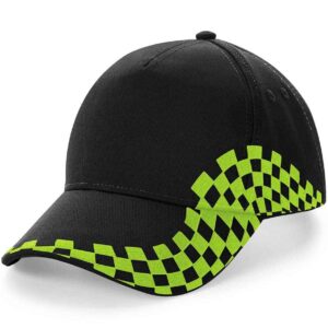 Beechfield Grand Prix Cap | Black/Lime Green