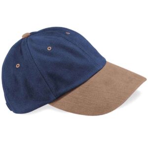 Beechfield Heavy Brushed Low Profile Cap | French Navy/Taupe