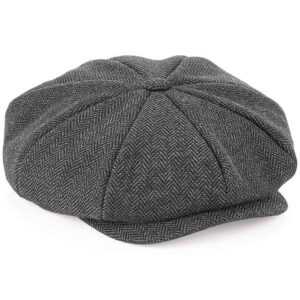 Beechfield Heritage Baker Boy Cap | Charcoal Herringbone