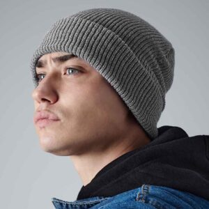 Beechfield Heritage Beanie | Heather Grey