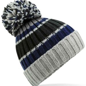 Beechfield Hygge Striped Beanie | Blue Steel