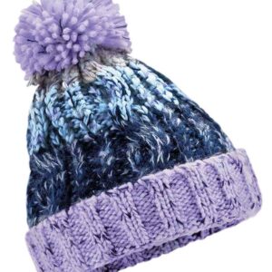 Beechfield Junior Corkscrew Pom Pom Beanie | Lavender Fizz