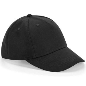 Beechfield Kids Organic Cotton 5 Panel Cap | Black