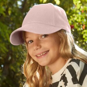 Beechfield Kids Organic Cotton 5 Panel Cap | Powder Pink