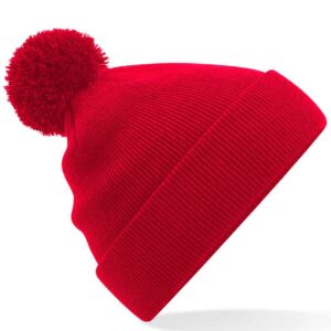 Beechfield Kids Original Pom Pom Beanie | Classic Red