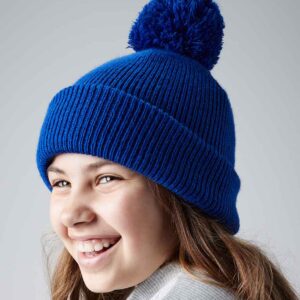 Beechfield Kids Reflective Bobble Beanie | Bright Royal