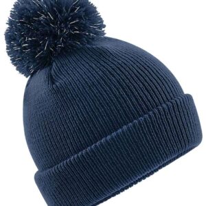 Beechfield Kids Reflective Bobble Beanie | French Navy