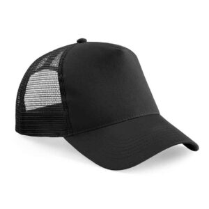 Beechfield Kids Snapback Trucker Cap | Black/Black