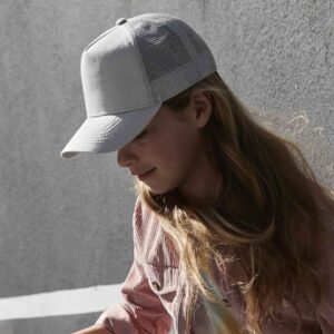 Beechfield Kids Snapback Trucker Cap | Light Grey/Light Grey