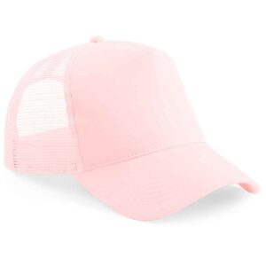 Beechfield Kids Snapback Trucker Cap | Pastel Pink/Pastel Pink