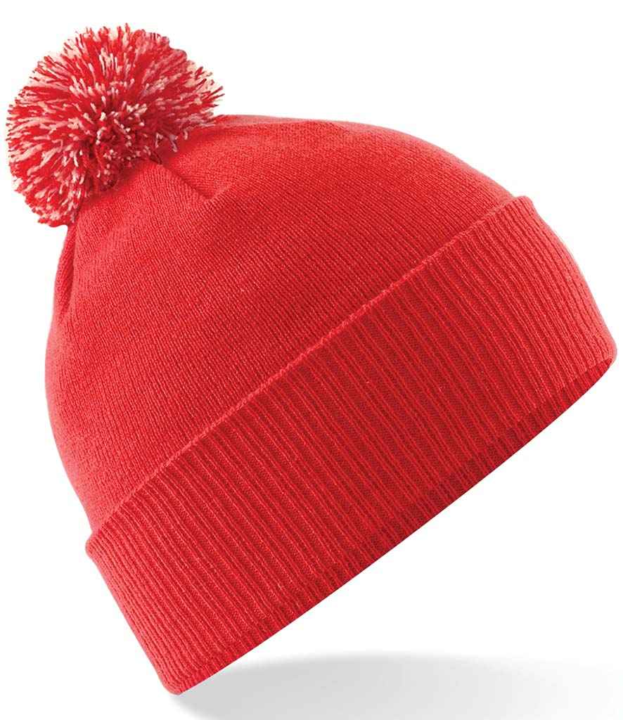 Beechfield Kids Snowstar® Beanie | Bright Red/Off White