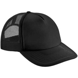 Beechfield Kids Vintage Snapback Trucker Cap | Black/Black