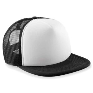 Beechfield Kids Vintage Snapback Trucker Cap | Black/White