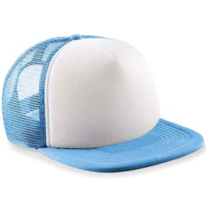 Beechfield Kids Vintage Snapback Trucker Cap | Sky Blue/White