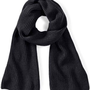 Beechfield Metro Knitted Scarf | Black