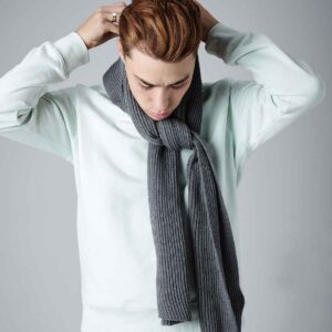 Beechfield Metro Knitted Scarf | Smoke Grey