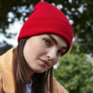 Beechfield Organic Cotton Original Cuffed Beanie | Classic Red