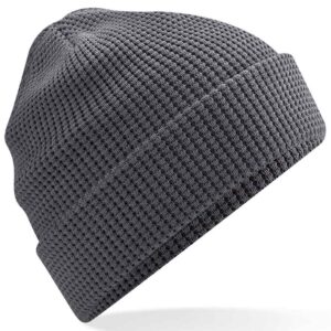 Beechfield Organic Cotton Waffle Beanie | Graphite Grey