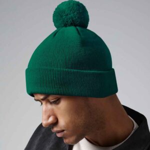 Beechfield Original Pom Pom Beanie | Bottle Green
