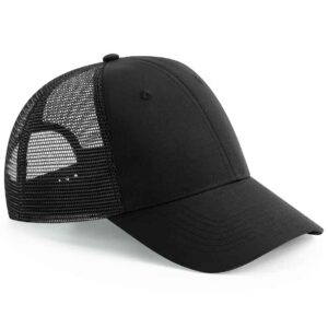 Beechfield Recycled 6 Panel Snapback Trucker Cap | Black