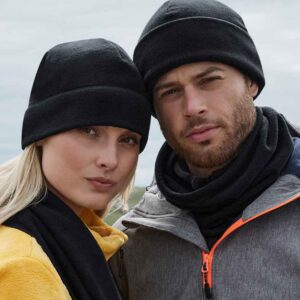 Beechfield Recycled Fleece Cuffed Beanie | Black