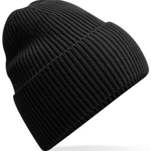 Beechfield Recycled Oversized Cuffed Beanie | Black