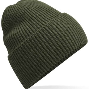 Beechfield Recycled Oversized Cuffed Beanie | Olive Green