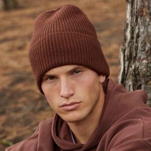 Beechfield Recycled Oversized Cuffed Beanie | Walnut