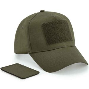 Beechfield Removable Patch 5 Panel Cap | Military Green