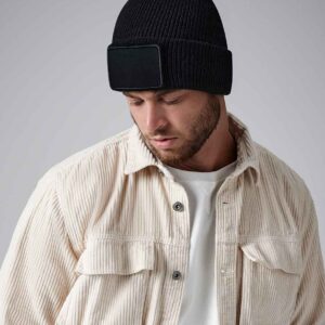 Beechfield Removable Patch Thinsulate™ Beanie | Black