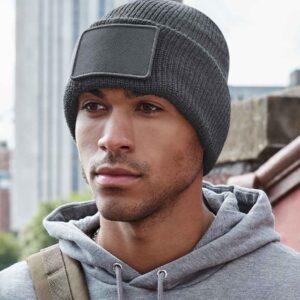 Beechfield Removable Patch Thinsulate™ Beanie | Graphite Grey